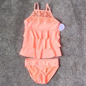 Justice tankini swim set size 7, new with tags
